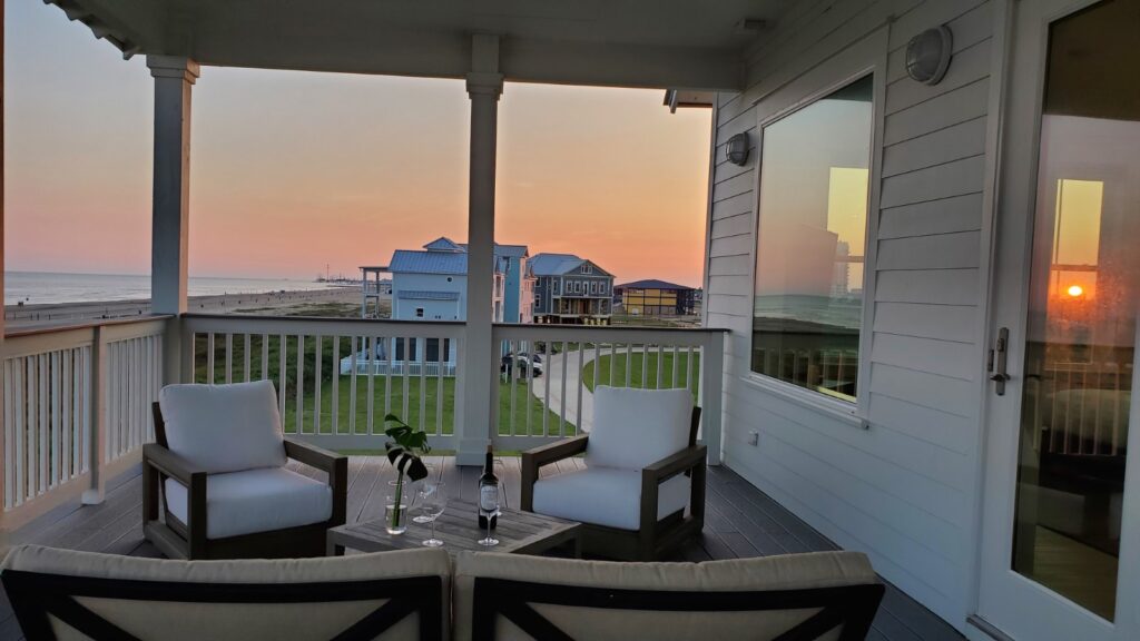 Sunsets on the covered upper deck