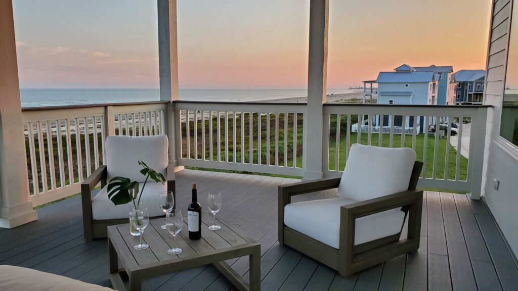 Sunsets on the covered upper deck